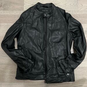 Zara Men's Black Leather Jacket
